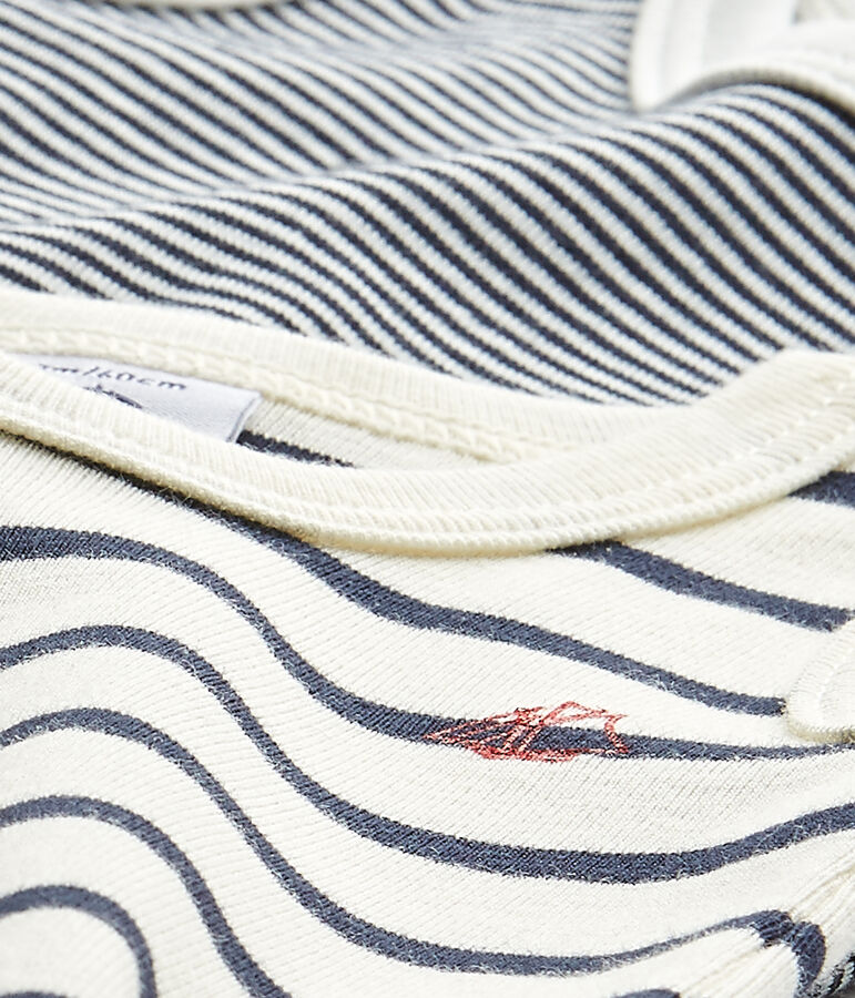 Lote de 2 bodies de rayas sin mangas para beb&eacute; ni&ntilde;o blanco LOT