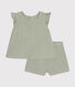 Conjunto de blusa y pantalón corto de gasa de algodón para bebé