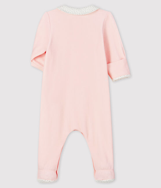 Pijama rosa de terciopelo con cuello para bebé niña rosa FLEUR