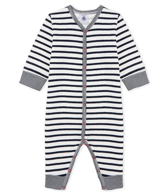 Pijama sin pies de túbico para bebé niño blanco MARSHMALLOW/azul SMOKING CN