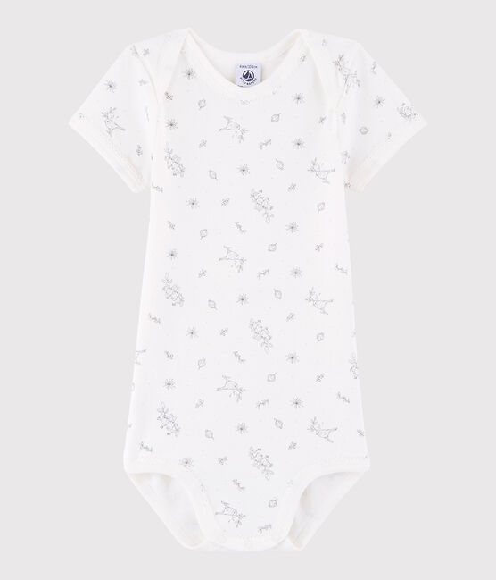 Bodi de manga corta de bebé niña blanco MARSHMALLOW/blanco MULTICO