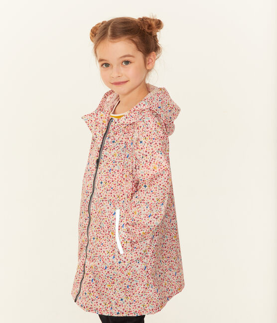 Cortavientos infantil para niña blanco MARSHMALLOW/blanco MULTICO