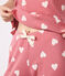 Pijama de algodón con estampado de corazón para mujer rosa ROSEWOOD/ MARSHMALLOW