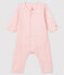 Bodi pijama sin pies con pequeñas estrellas de bebé niña de algodón orgánico rosa FLEUR/gris CONCRETE