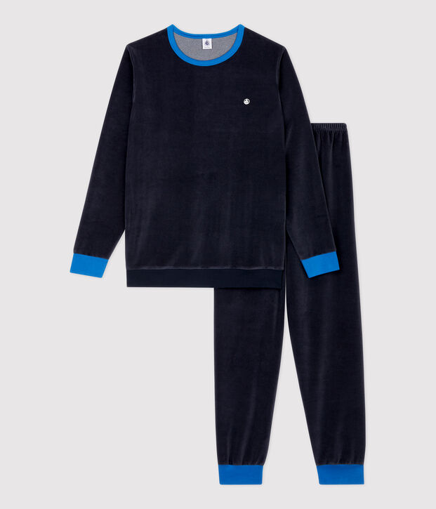 Pijama azul marino de ni&ntilde;o de terciopelo SMOKING