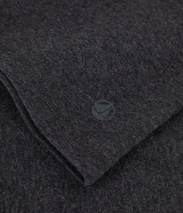 Camiseta de algod&oacute;n de manga larga con acabado de punto cocotte para mujer gris