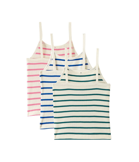 Lote de 3 camisetas de tirantes nina blanco .