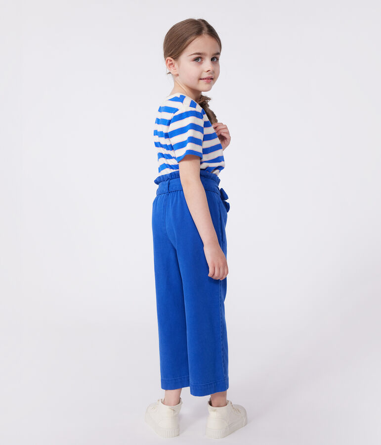 Pantal&oacute;n infantil de mezcla de algod&oacute;n y lyocell. azul