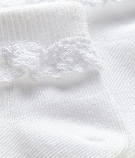 Calcetines niña con puntilla blanco ECUME