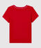 Camiseta de manga corta de algodón de niña rojo TERKUIT