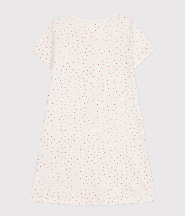 Camis&oacute;n infantil de algod&oacute;n con motivo de peque&ntilde;o coraz&oacute;n blanco/rosa