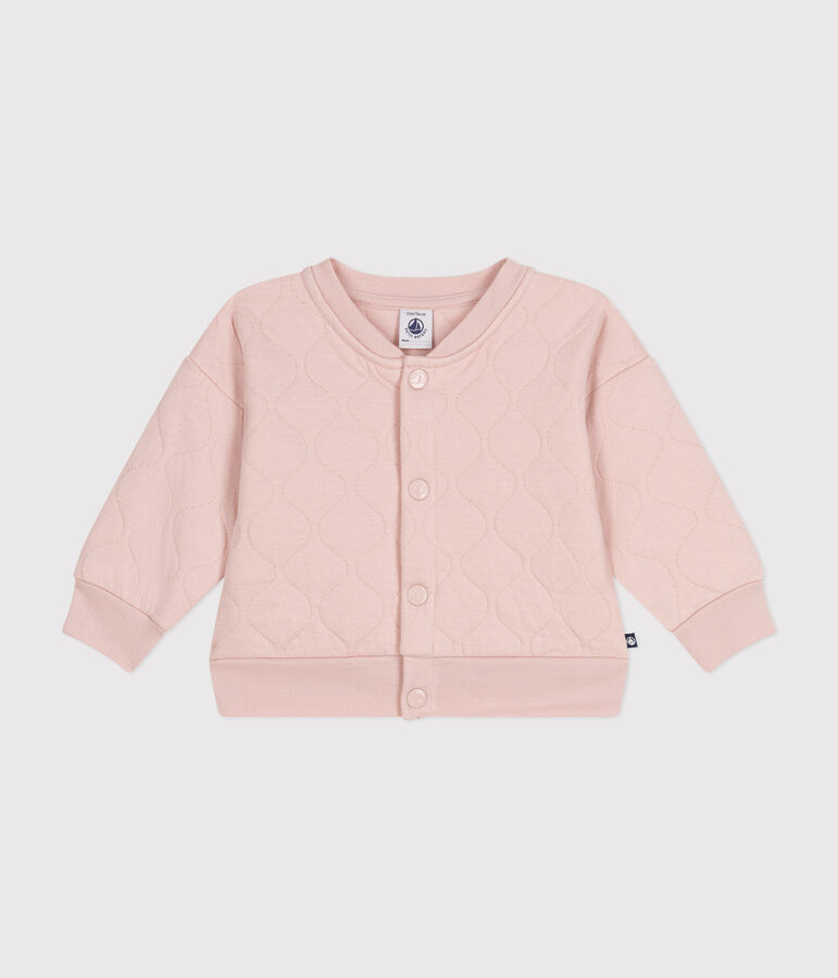 Chaqueta de punto de t&uacute;bico acolchado para beb&eacute; rosa