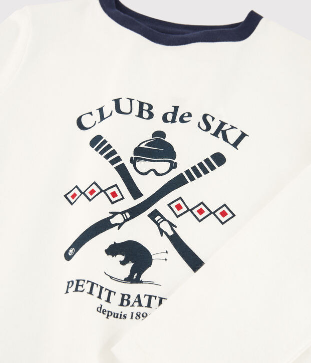 Camiseta serigrafiada para ni&ntilde;o blanco