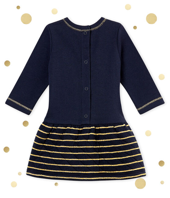 Vestidobi-materiamarinero para bebé niña azul SMOKING/amarillo DORE