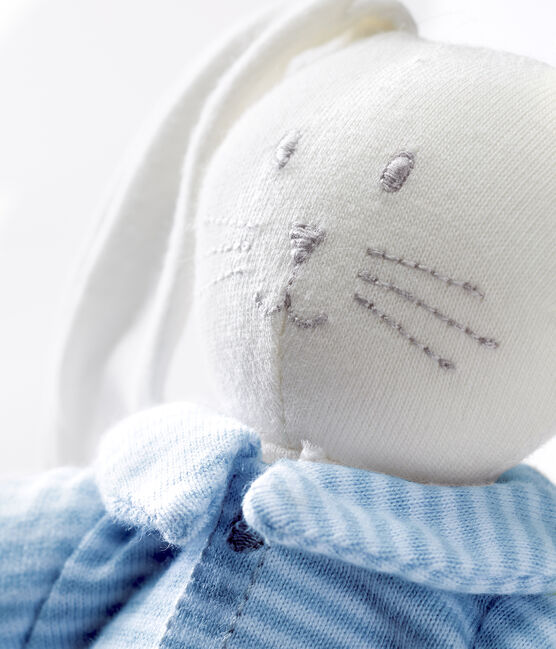 Dudú con conejito vestido azul FRAICHEUR/blanco MARSHMALLOW