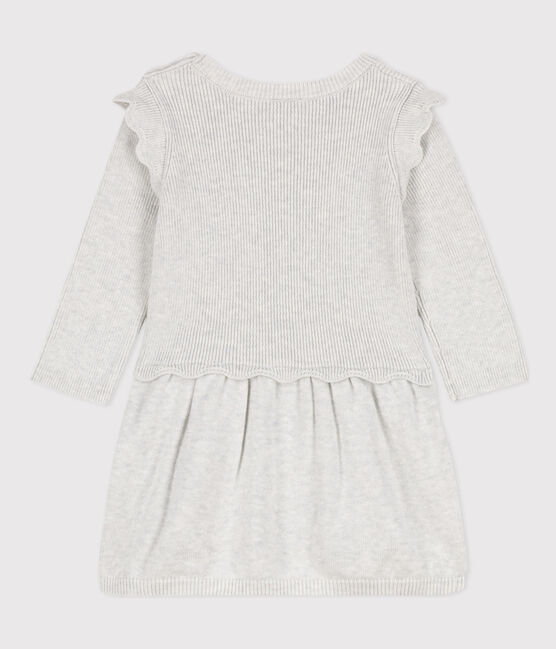 Vestido de lana y algodón de bebé. beige MONTELIMAR CHINE