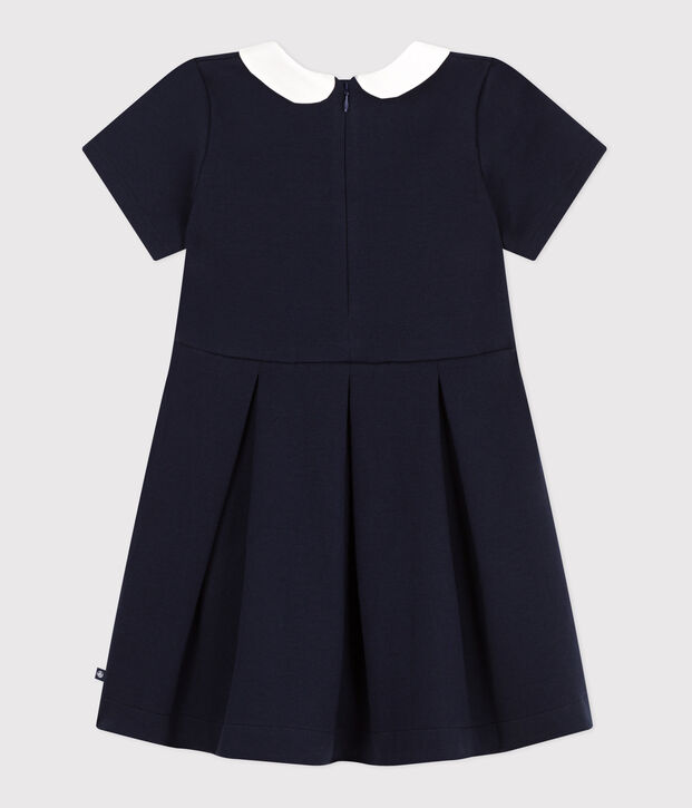 Vestido infantil liso de algod&oacute;n de manga corta SMOKING