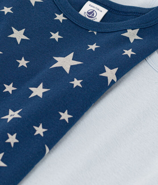 Juego de 2 camisetas de manga larga de algodón estrella para niño variante 1