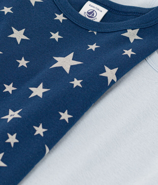 Juego de 2 camisetas de manga larga de algod&oacute;n estrella para ni&ntilde;o multicolor