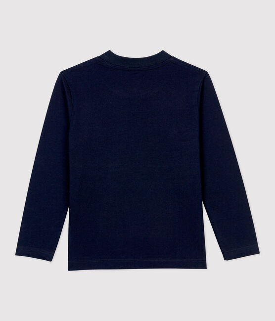 Camiseta de manga larga de algodón de niño azul SMOKING
