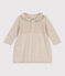 Vestido de manga larga de punto tricotado de algodón para bebé beige MONTELIMAR CHINE