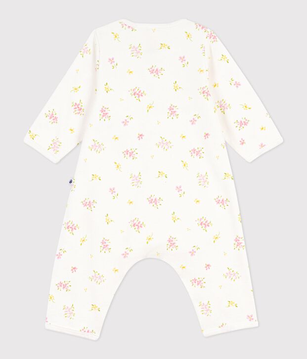 Bodyjama sin pies de algod&oacute;n con estampado de flores para beb&eacute; blanco/multicolor