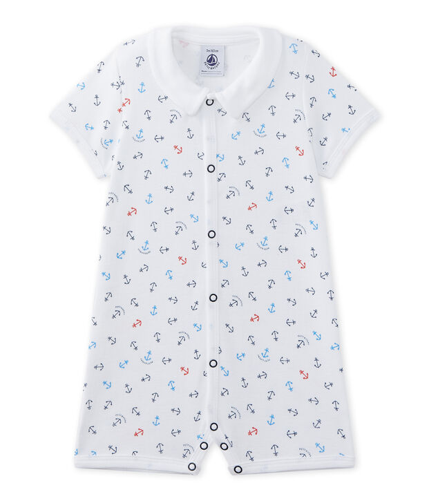 Pelele corto estampado para beb&eacute; ni&ntilde;o blanco/multicolor