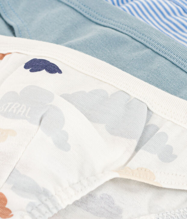 Juego de 3 slips de algod&oacute;n con nubes para ni&ntilde;o multicolor