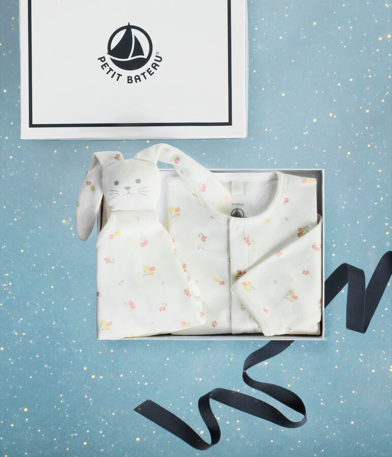 Estuche regalo de algod&oacute;n con estampado floral para reci&eacute;n nacido multicolor