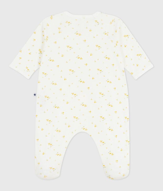 Pijama de algod&oacute;n con flores para beb&eacute; blanco/multicolor