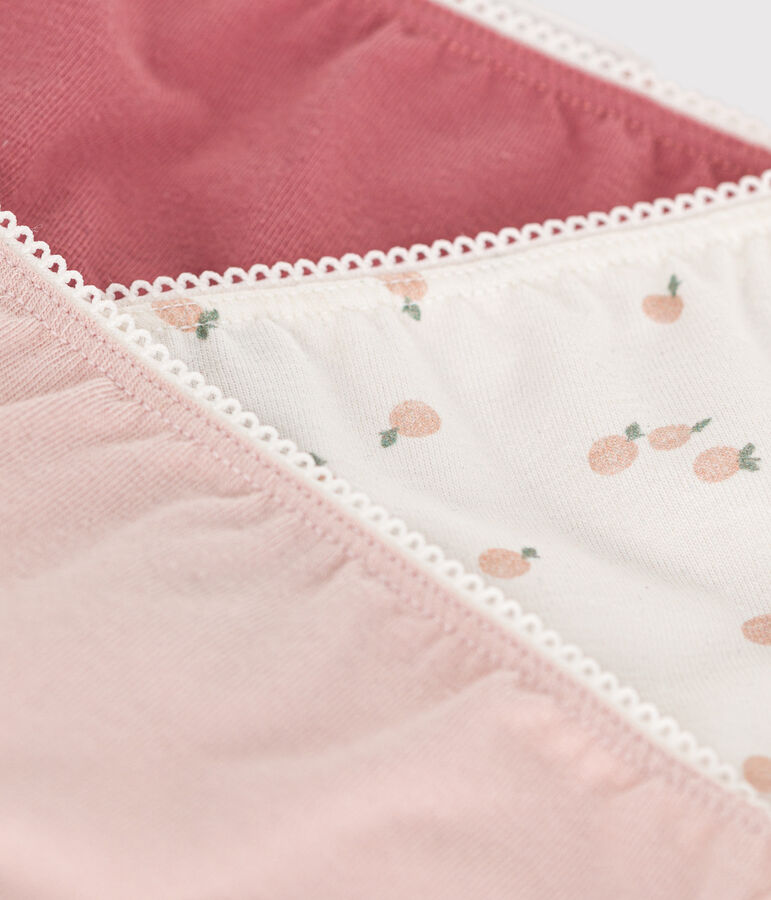 Juego de 3 braguitas infantiles de algod&oacute;n y elastano multicolor