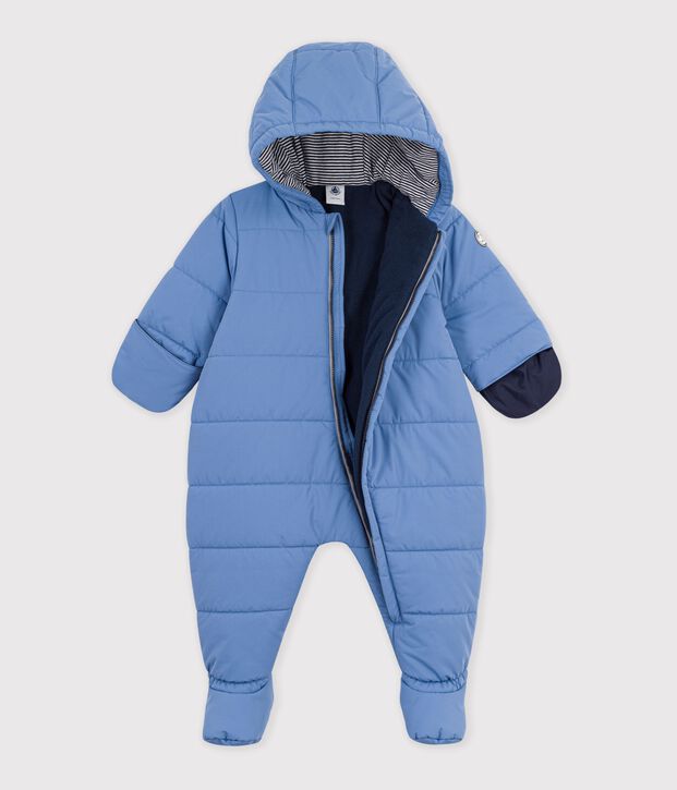 Buzo de poli&eacute;ster liso para beb&eacute; azul