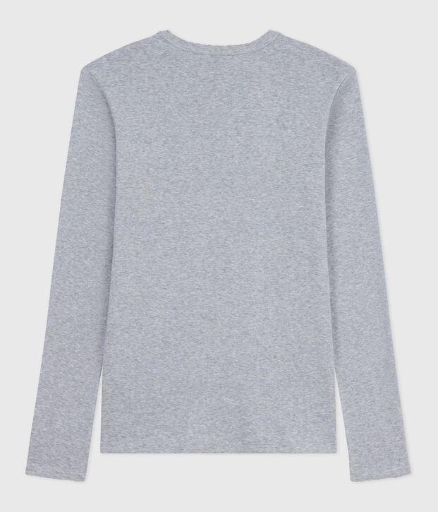 Camiseta Ic&oacute;nica cocotte de manga larga de algod&oacute;n para mujer gris