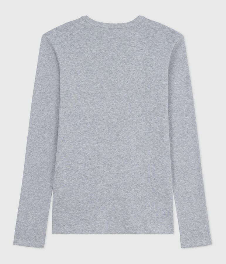 Camiseta Ic&oacute;nica cocotte de manga larga de algod&oacute;n para mujer gris