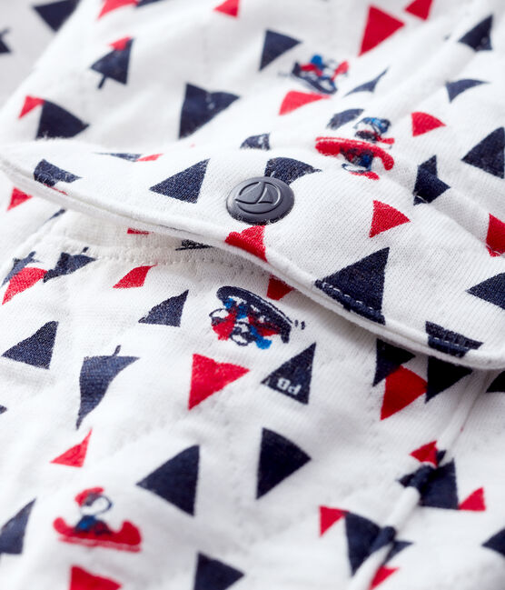 Pantalón de tejido túbico para bebé niño blanco MARSHMALLOW/blanco MULTICO