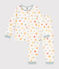 Pijama infantil de terciopelo con estampado de estrellas blanco MARSHMALLOW/blanco MULTICO