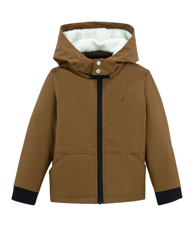 Chubasquero con forro polar marron
