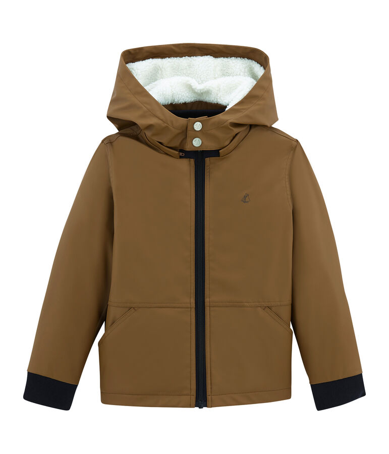 Chubasquero con forro polar marron