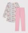 Camis&oacute;n y leggings infantiles de t&uacute;bico con flores rosa/multicolor