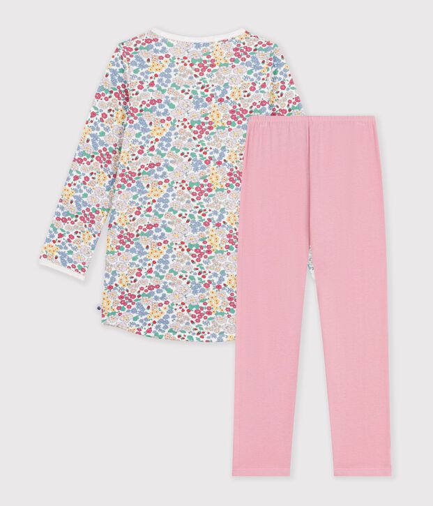 Camis&oacute;n y leggings infantiles de t&uacute;bico con flores rosa/multicolor