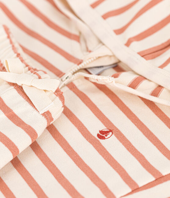 Conjunto de punto grueso con rayas marineras para bebé rosa AVALANCHE/blanco SIENNA