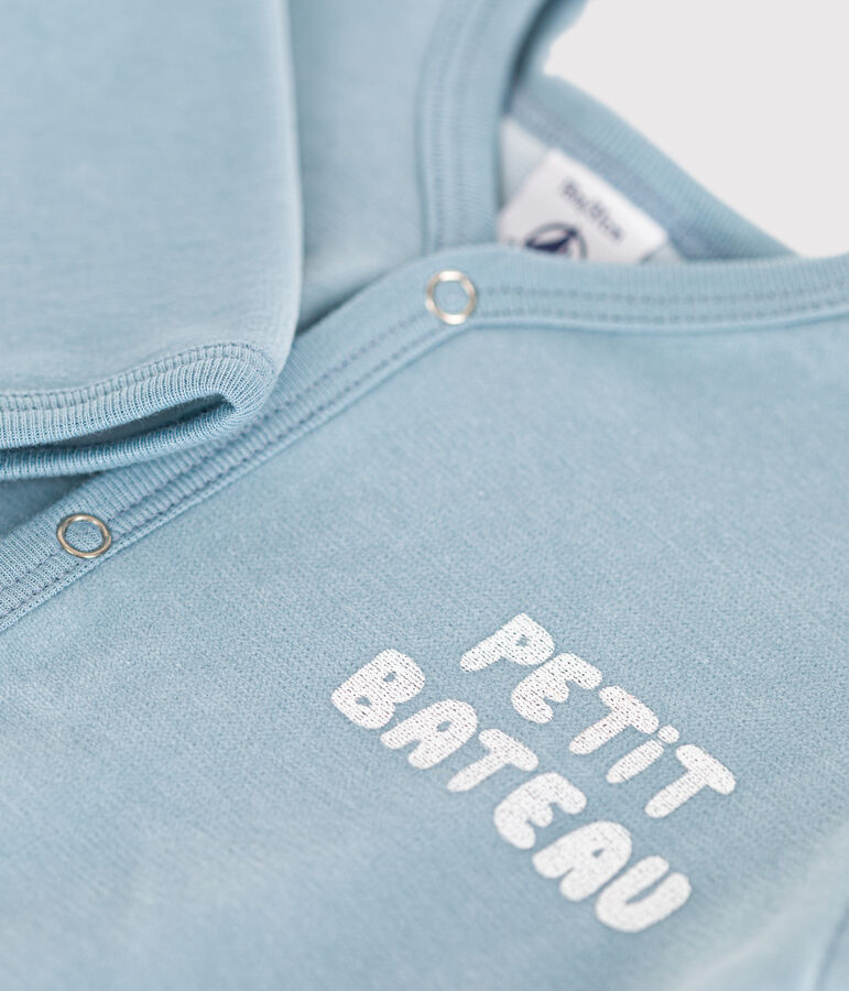 Pelele de terciopelo para beb&eacute; azul