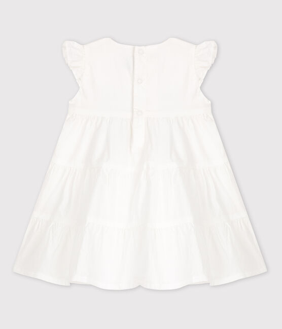 Vestido sin mangas de bebé de popelina blanco ECUME