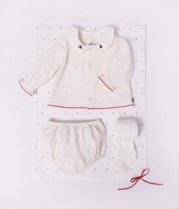 Estuche regalo con blusa, bombachos y leotardos para beb&eacute; multicolor