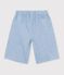 Bermudas cortas infantiles de algod&oacute;n liso azul