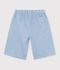 Bermudas cortas infantiles de algod&oacute;n liso azul