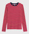 Camiseta icónica con cuello redondo para mujer rojo TERKUIT/blanco MARSHMALLOW