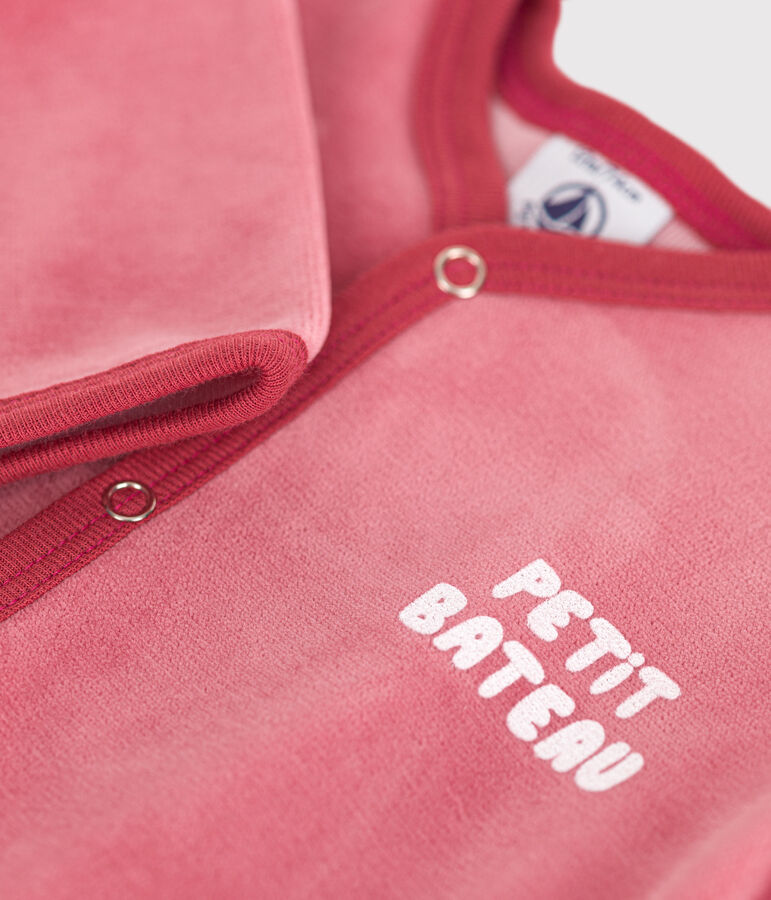 Pelele de terciopelo para beb&eacute; rosa PAPI