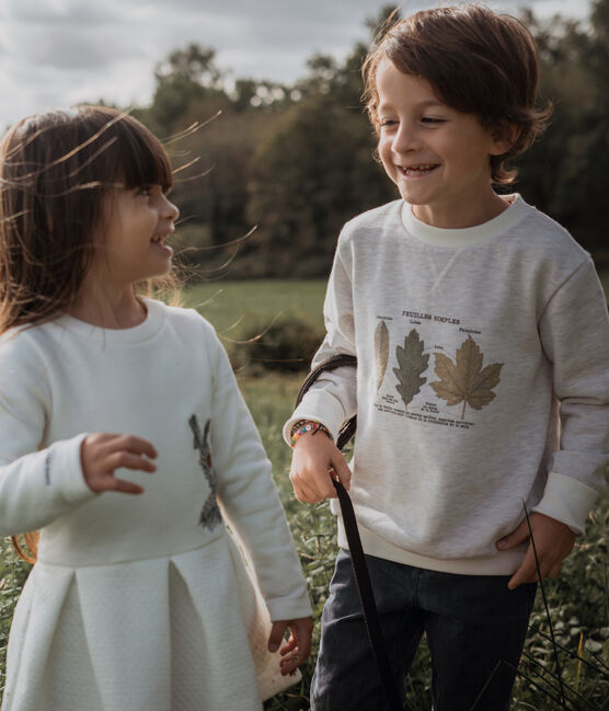 Sudadera de niño Petit Bateau x Deyrolle beige MONTELIMAR CHINE