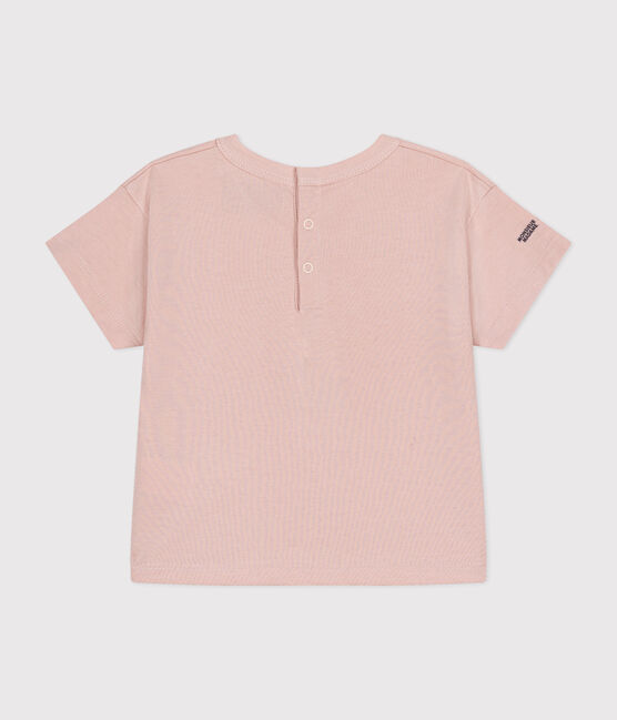 Camiseta Monsieur Madame de algodón de bebé rosa SALINE